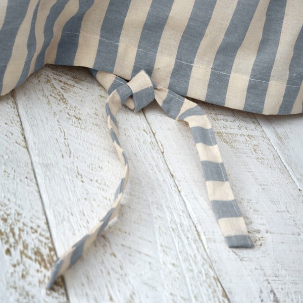 Modra posteljnina za zakonsko posteljo 200x200 cm Zanzibar Stripe – Pineapple Elephant-image-3