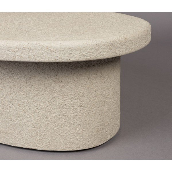 Bež mizica v marmornem dekorju 49x74 cm Veda – Dutchbone-image-4