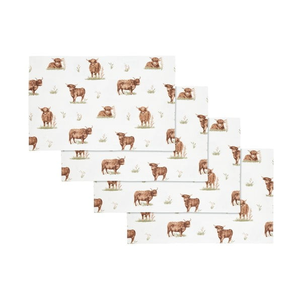 Bombažni pogrinjki v kompletu 4 ks 30x46 cm Angus Highland Cow – Catherine Lansfield