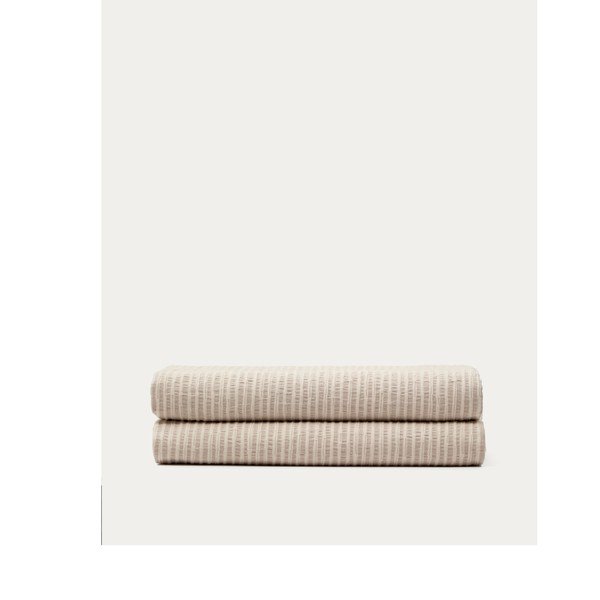 Bež prešito pregrinjalo iz žakarja 240x260 cm Vindi – Kave Home-image-2