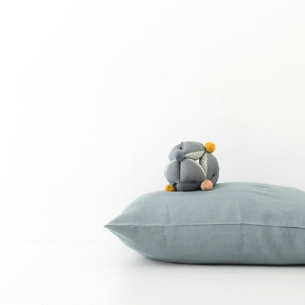 Otroška modra lanena prevleka za vzglavnik Linen Tales Nature, 40 x 60 cm-image-2
