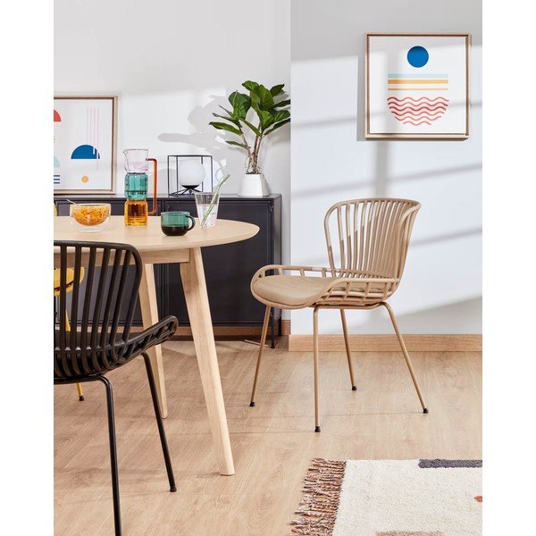 Bež vrtni stol z jekleno konstrukcijo Kave Home Surpik-image-1