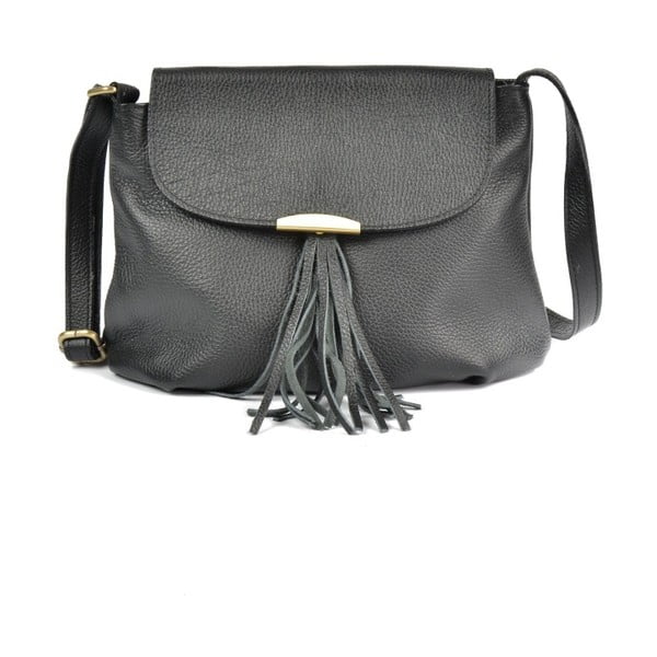 Črna usnjena torbica Carla Ferreri Trunia