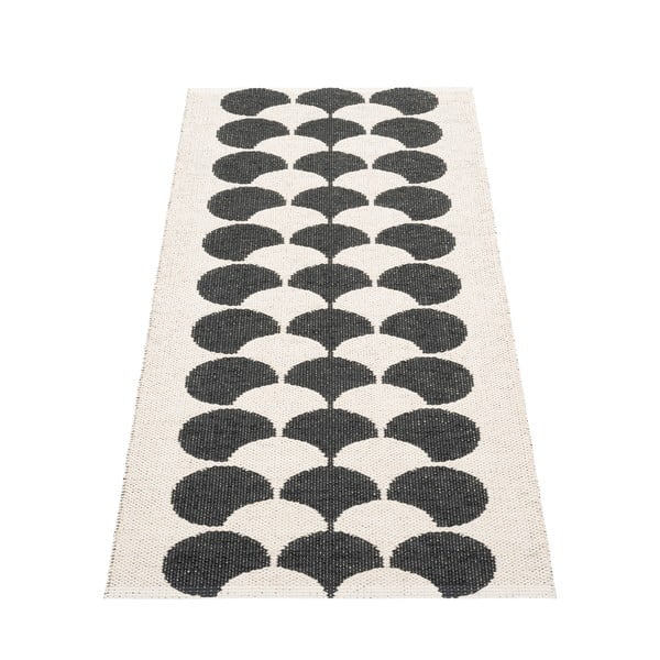 Črn/kremno bel zunanji in notranji tekač 70x150 cm Poppy Black Vanilla – Pappelina-image-2