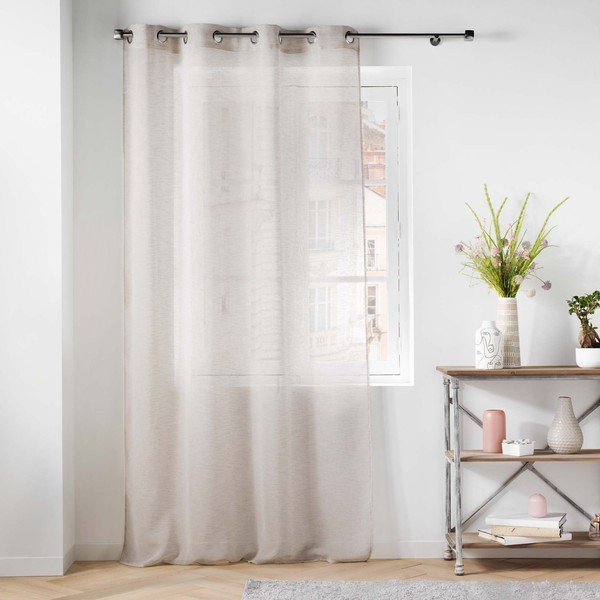 Slonokoščena prosojna zavesa iz tančice 140x240 cm Carlin – douceur d'intérieur-image-2