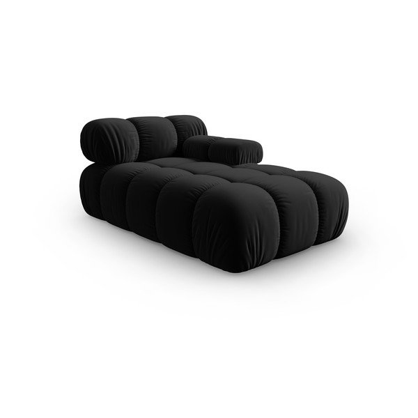 Črn žameten ležalnik (desni kot) Bellis – Micadoni Home-image-3