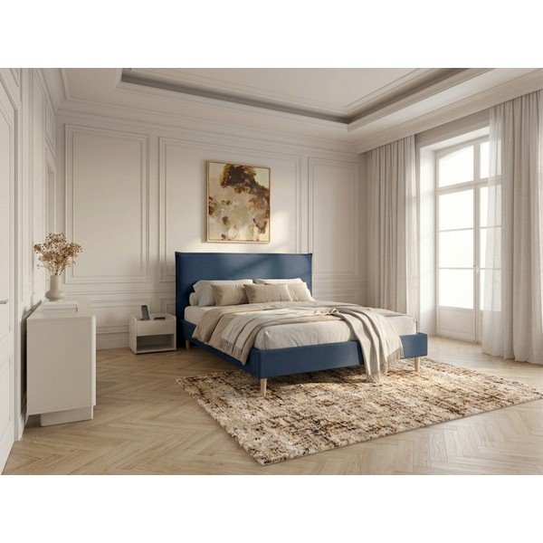 Modra zakonska postelja Bobochic Paris Sary Light, 180 x 200 cm-image-1