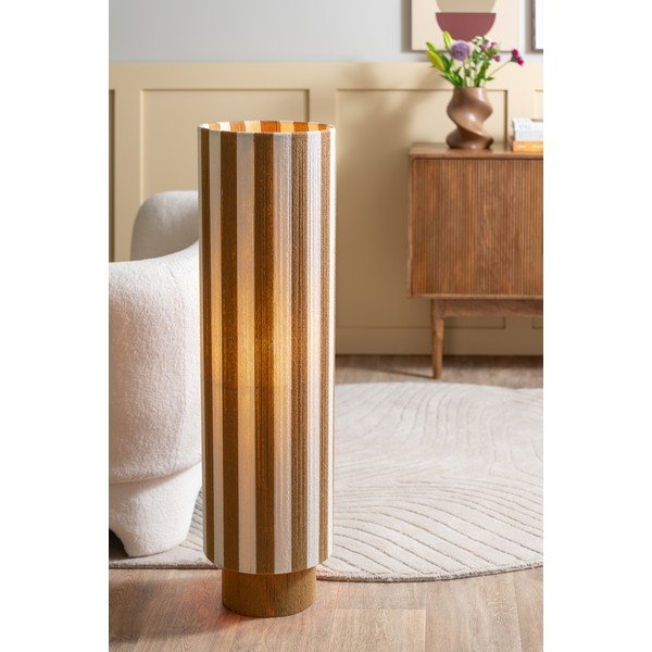 Bela/v naravni barvi stoječa svetilka iz vrvi (višina 106 cm) Vienna Stripes – Leitmotiv-image-1