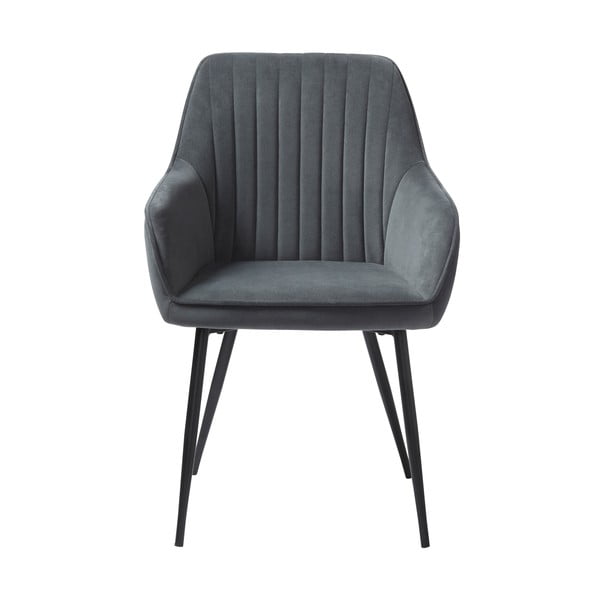 Sivi oblazinjeni jedilni stoli v kompletu z nasloni za roke 2 ks Nolan Stripe – Unique Furniture-image-1