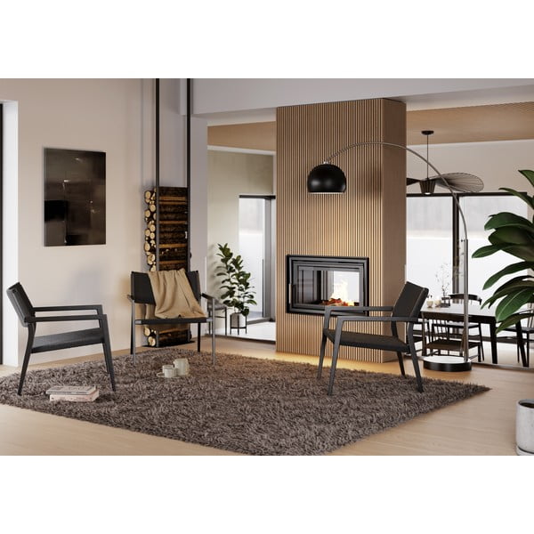 Črn pleten fotelj iz trstike Loop – DAN-FORM Denmark-image-1