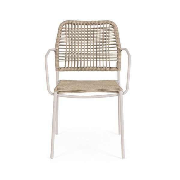 Kovinski vrtni stol v bež in naravni barvi Jable – Bizzotto-image-2