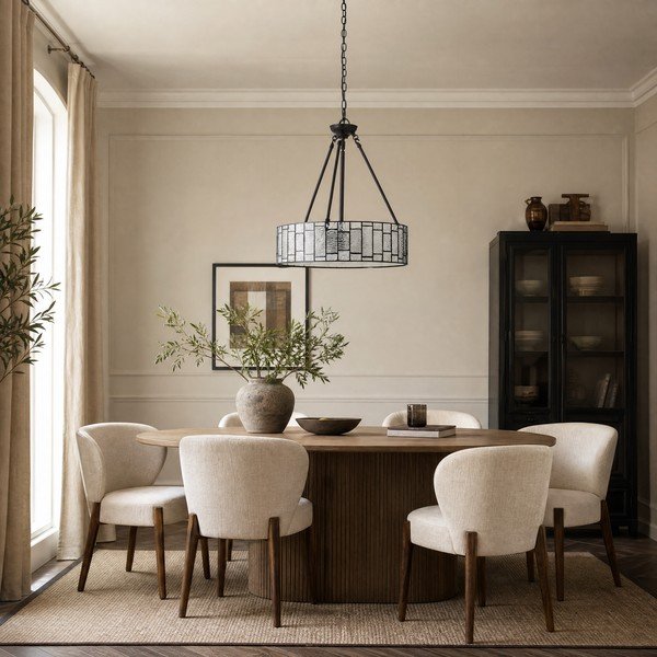 Kovinska viseča svetilka s steklenim senčilom ø 46 cm Waldorf – Premier Housewares-image-2