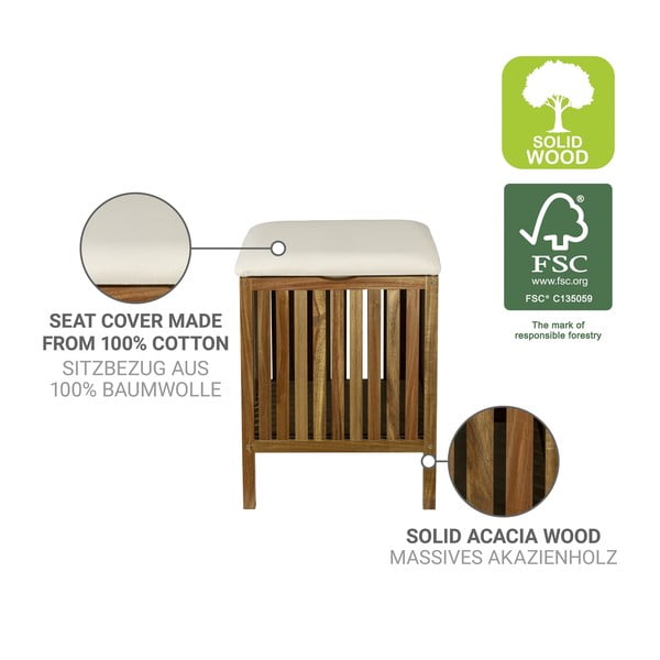 Lesen koš za perilo v temni naravni barvi 38 l Fondi – Wenko-image-2