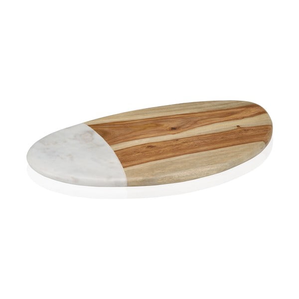 Servirna deska Woodie iz marmorja in lesa, 38 cm