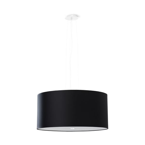 Črna viseča svetilka s tekstilnim senčnikom ø 50 cm Volta – Nice Lamps