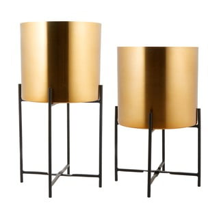 Komplet 2 kovinskih podstavkov za lonce s stojali v zlati barvi Westwing Collection Mina