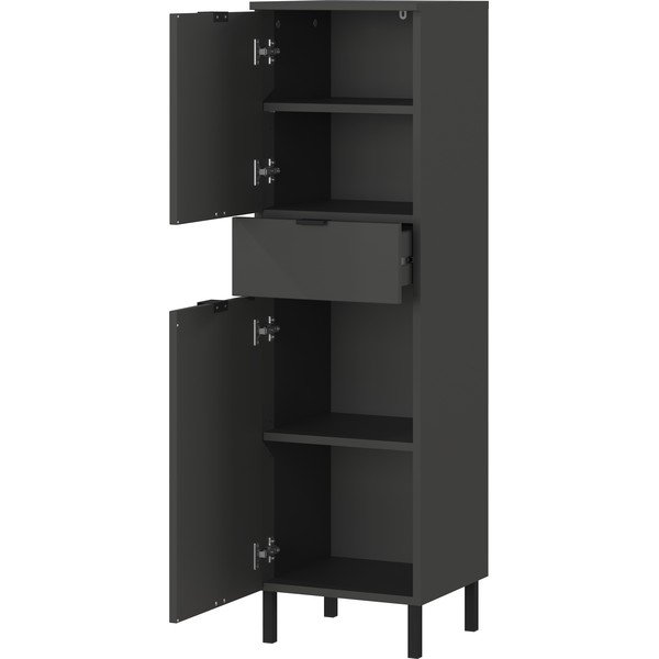 Antracitno siva visoka kopalniška omarica 34x120 cm Arcena – Germania-image-3