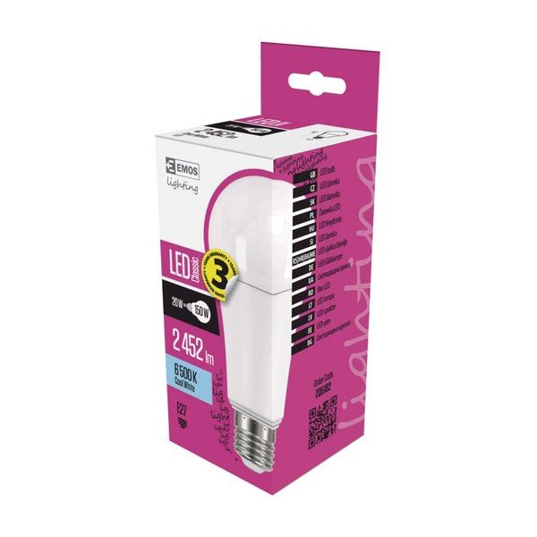LED žarnica EMOS Classic A67 Cold White, 20W E27-image-1