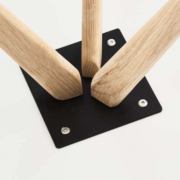 Bela kavna mizica z nogami iz hrastovega lesa Furnhouse Life, Ø 40 cm-image-1