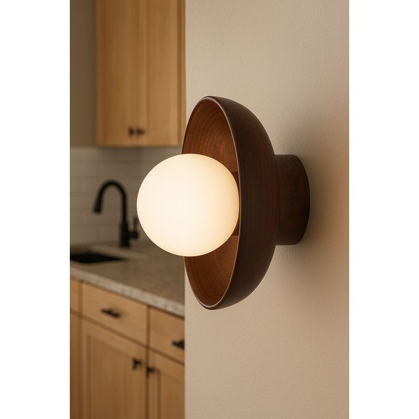 Rjava stenska svetilka ø 24 cm Elsa – Opviq lights-image-2