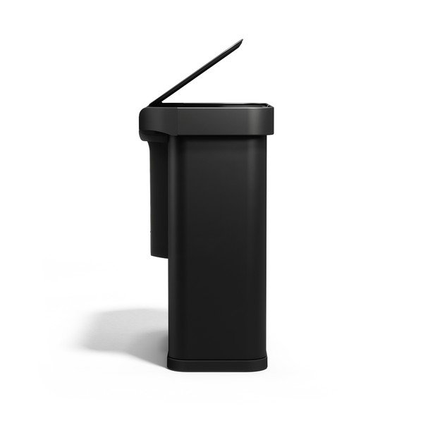 Črn jeklen koš za smeti 34+24 l za ločevanje odpadkov/brezstični Dual Sensor – simplehuman-image-4