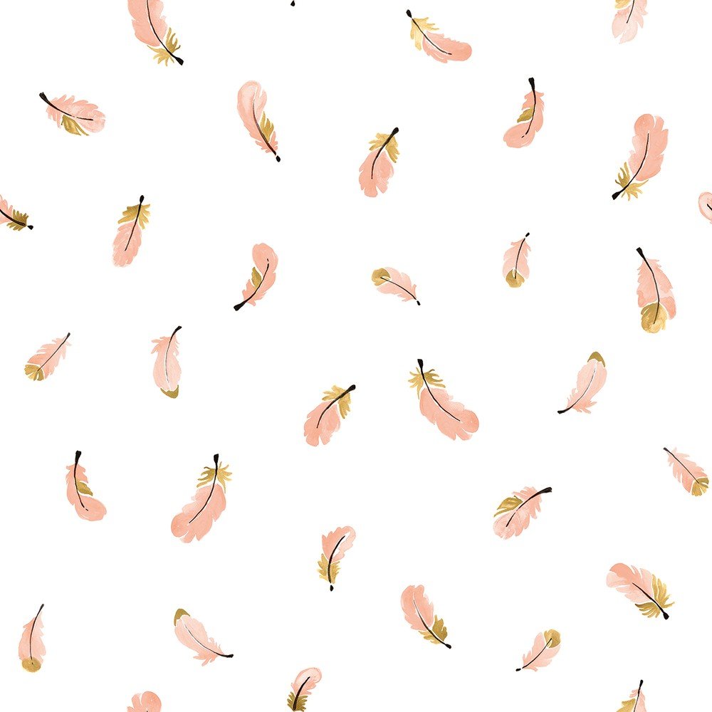 Otroška tapeta 10 m x 50 cm Gold Feathers