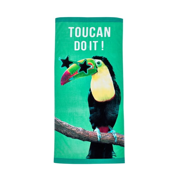 Zelena bombažna brisača za na plažo 76x160 cm Toucan Do It – Catherine Lansfield