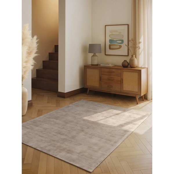 Bež ročno tkana viskozna preproga 80x150 cm Noemi – Vikosa-image-1