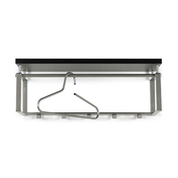 Črn/v srebrni barvi kovinski stenski obešalnik s polico 70 cm Rex – Spinder Design-image-2