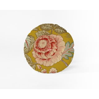 Rumena blazina Velvet Atelier Japanese Flowers, ø 40 cm