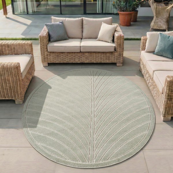 Zelena okrogla notranja in zunanja preproga ø 120 cm Nova 1204 – Ayyildiz Carpets-image-1