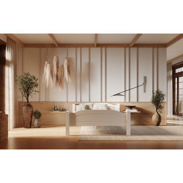 Bela postelja iz masivnega bora 90x200 cm Liva – Olivia Living-image-3