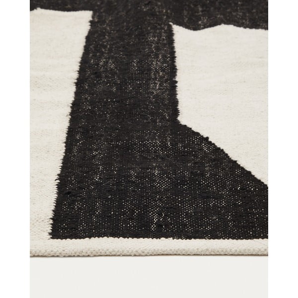 Črna/kremno bela obojestranska ročno tkana preproga iz mešanice jute 160x230 cm Sotty – Kave Home-image-4