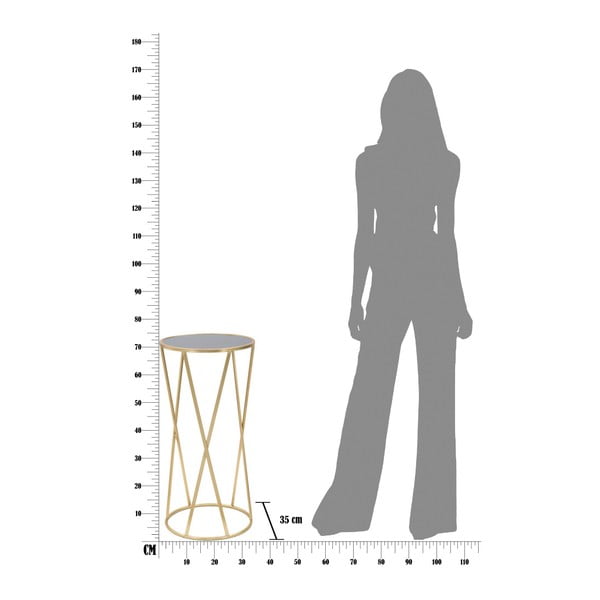 Mauro Ferretti Glam Enostavna črno-zlata zložljiva mizica, višina 75 cm-image-1