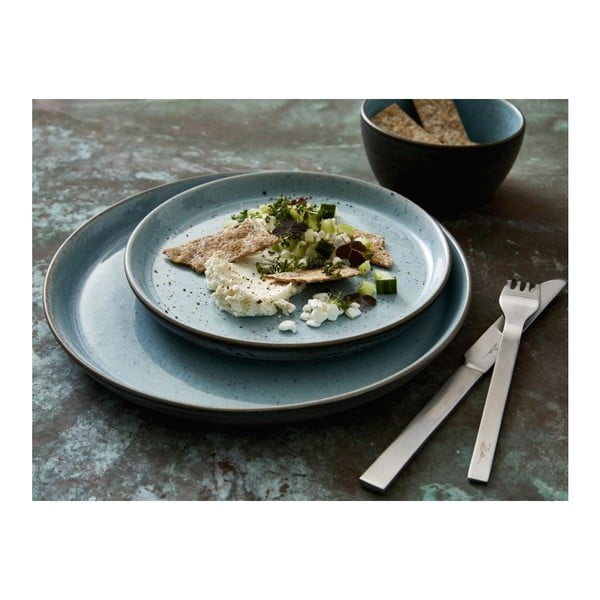 Svetlo siv krožnik iz kamenine ø 27 cm Grey/Light Blue – Bitz-image-3