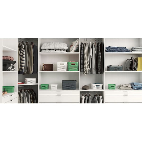 Bela košara za shranjevanje Curver Infinity Dots, 11 l-image-1