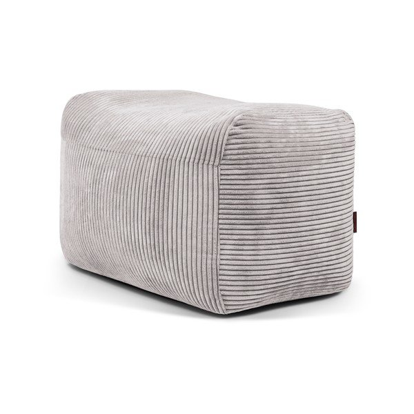 Svetlo siva vreča za sedenje iz rebrastega žameta Plus 70 Lounge – SLOWDOWN