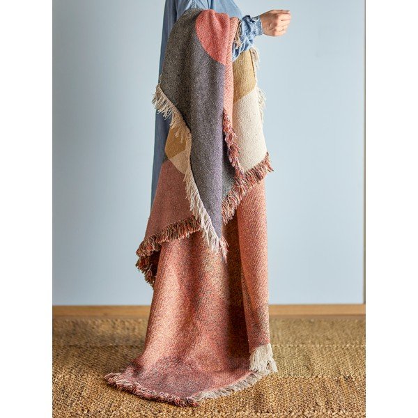 Rjava odeja iz recikliranega bombaža 130x160 cm Arni – Bloomingville-image-1