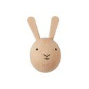 Stenski obešalnik iz masivne bukve v naravni barvi Rabbit – OYOY Mini