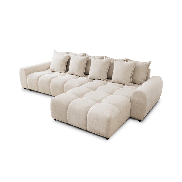 Bež kotna sedežna garnitura (desni kot/z ležalnikom) Albane  – Ropez-image-2