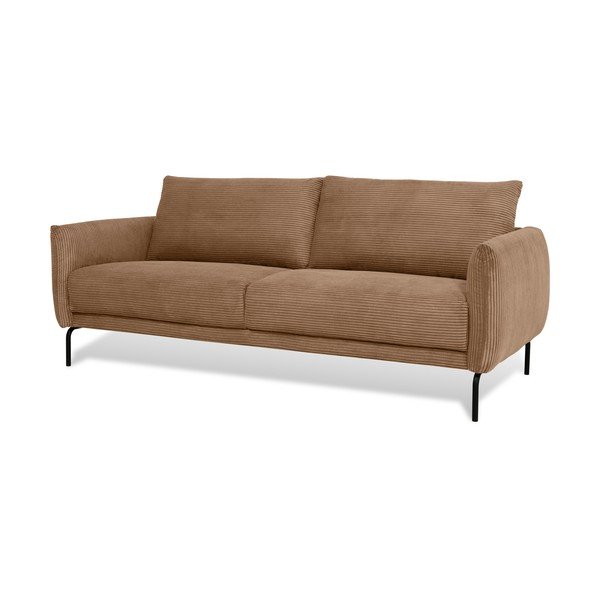 Svetlo rjava sedežna garnitura iz rebrastega žameta 212 cm Venray – Scandic-image-1