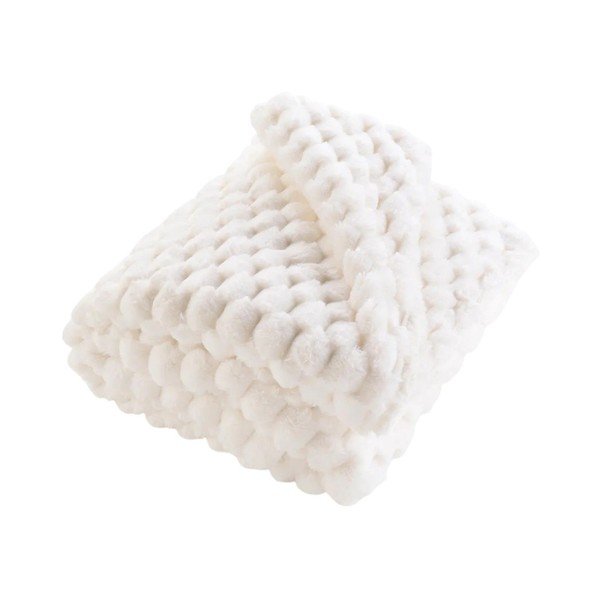 Kremno bela odeja iz mikropliša 125x150 cm Frosty – douceur d'intérieur