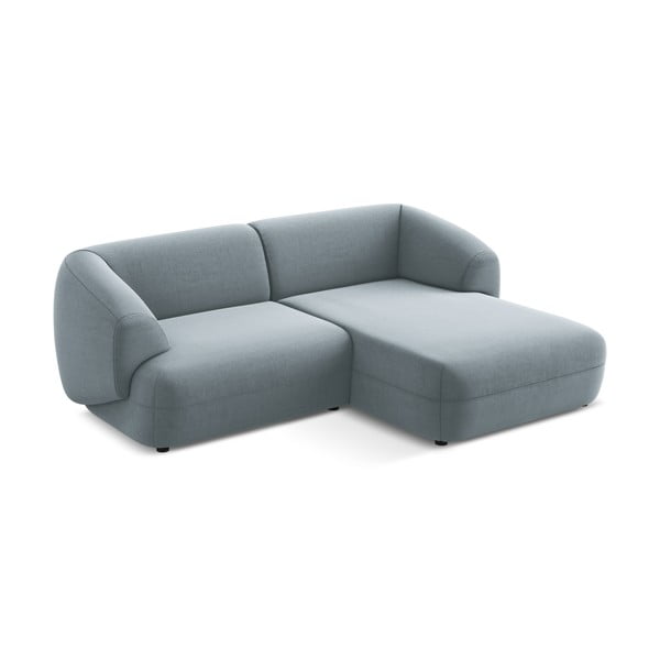 Svetlo modra žametna kotna sedežna garnitura (desni kot) Moana – Makamii-image-2