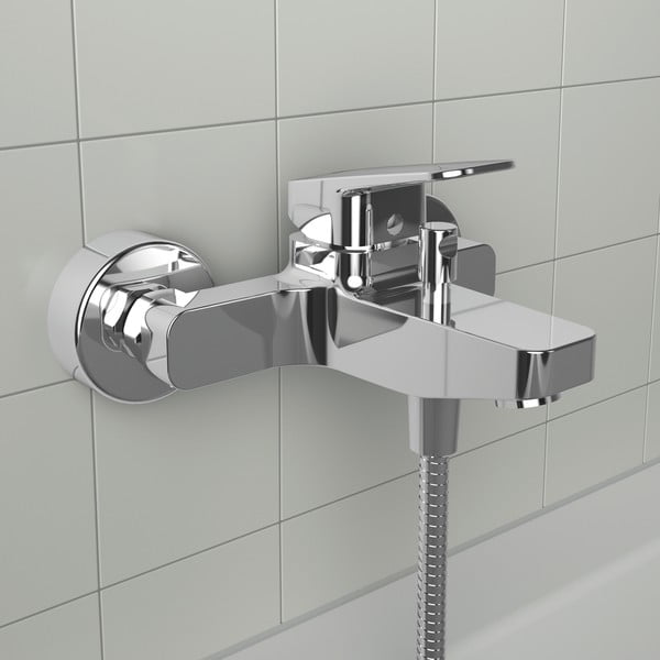 Stenska armatura za kad v sijajno srebrni barvi Ceraplan – Ideal Standard-image-1