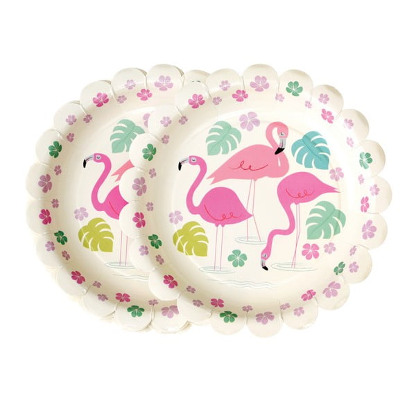 Komplet 8 papirnatih krožnikov Rex London Flamingo Bay, ⌀ 17,5 cm