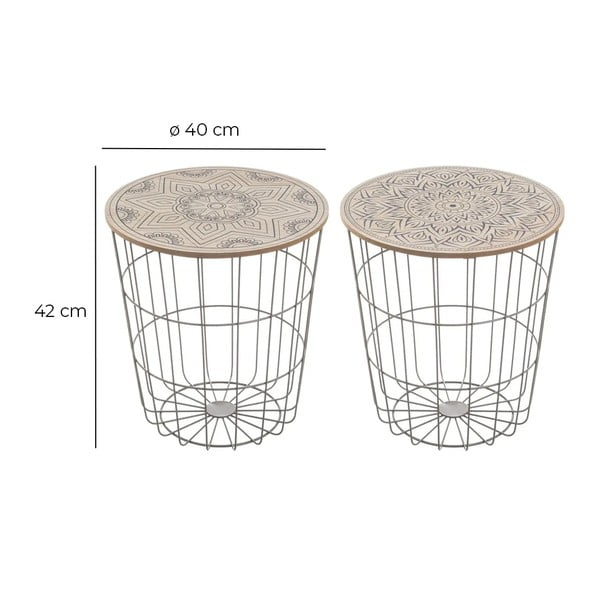 Okrogle stranske mizice v kompletu 2 ks ø 40 cm – Casa Selección-image-4