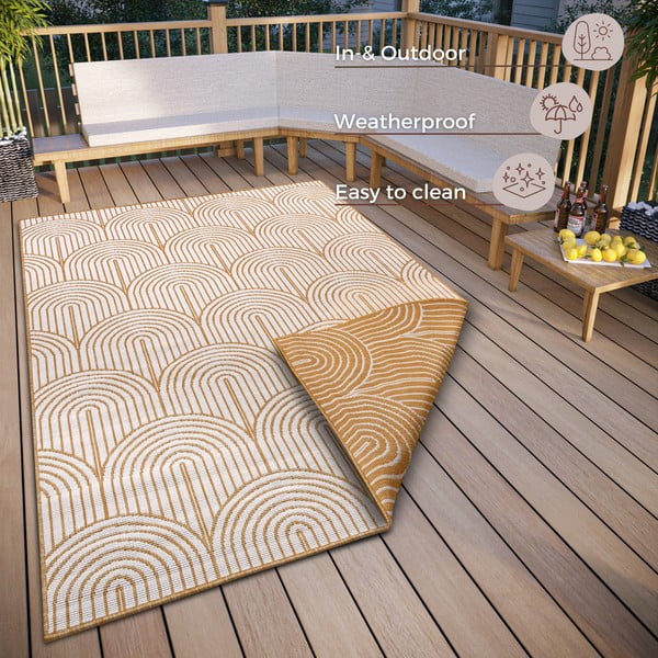 Oker rumena zunanja preproga 160x230 cm Pangli Ochre – Hanse Home-image-3