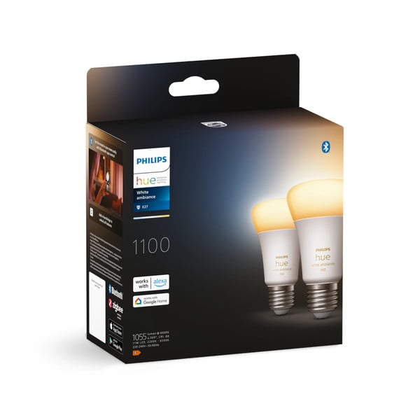 LED žarnice E27, 11 W v kompletu 2 ks White ambiance – Philips Hue-image-2