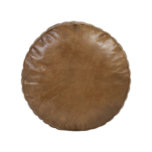 Rjav usnjen puf ø 42 cm Luko - Light & Living-image-1