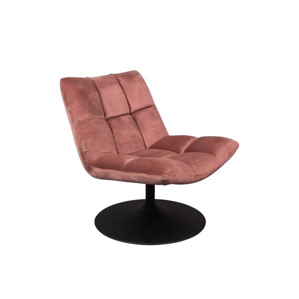 Rožnat žameten fotelj Bar – Dutchbone